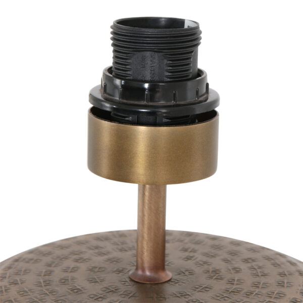 Steinhauer Brass tafellamp - met blauwe velvet kap - 44 cm hoog - E27 - brons - Afbeelding 3