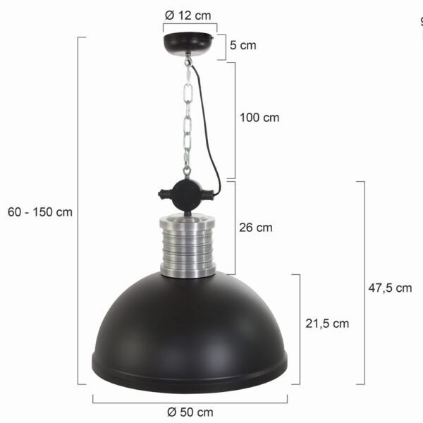 Steinhauer Brooklyn hanglamp - eettafellamp - Ø50 cm - zwart - Image 7