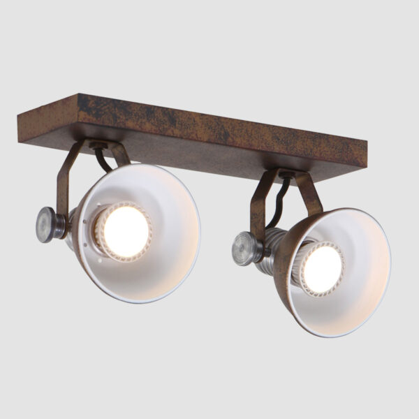 Steinhauer Brooklyn plafondlamp - 2 spots - draaibaar & kantelbaar - incl. led - verweerd bruin - Afbeelding 13