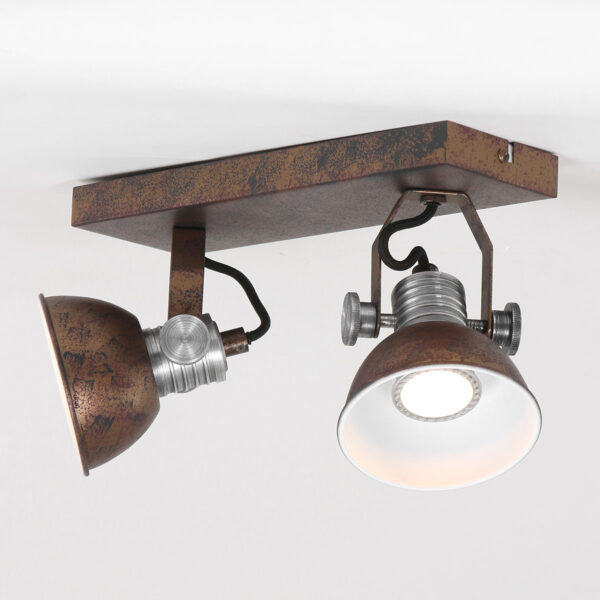 Steinhauer Brooklyn plafondlamp - 2 spots - draaibaar & kantelbaar - incl. led - verweerd bruin - Afbeelding 10