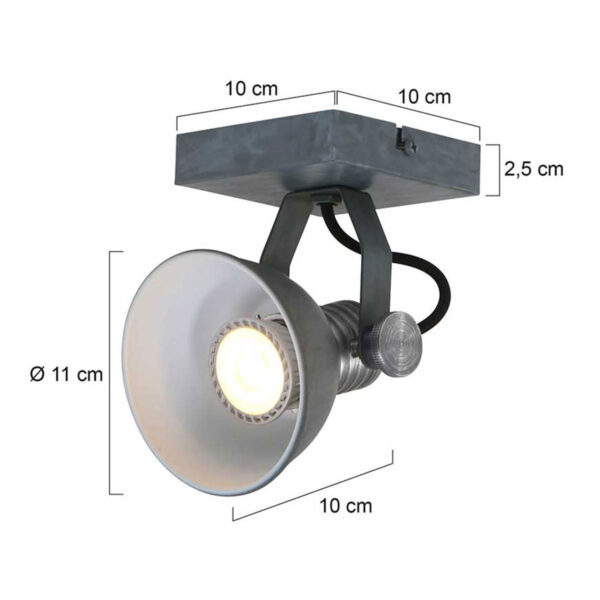 Steinhauer Brooklyn plafondspot - ingebouwd LED - dim to warm - draai- en kantelbaar - grijs - Image 6