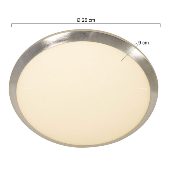 Steinhauer Ceiling and Wall plafonnière - stalen rand - Ø 26 cm - E27 - staal - Image 4