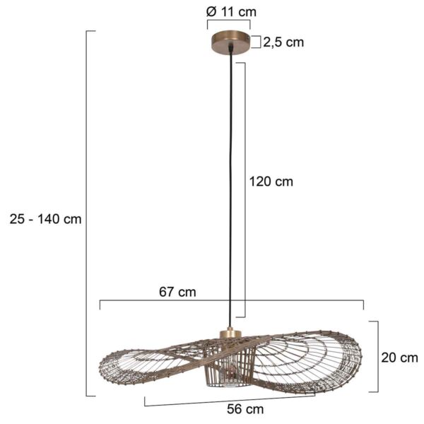 Steinhauer Chapeau hanglamp – E27 (grote fitting) – brons - Image 6