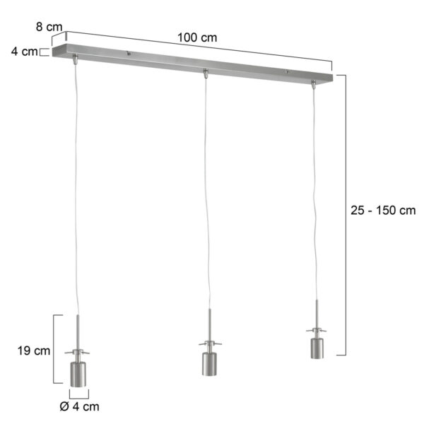 Steinhauer Glass light hanglamp – E27 (grote fitting) – staal - Image 5