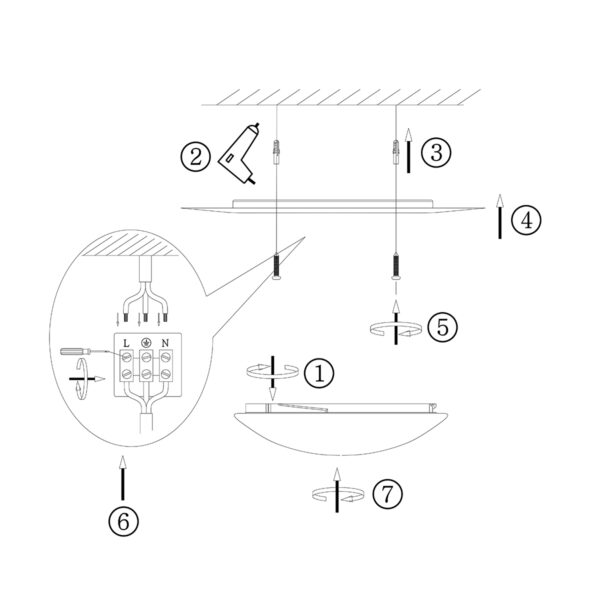 Steinhauer Ikaro plafonnieres – ø 35 cm – Ingebouwd (LED) – wit en zwart - Image 7