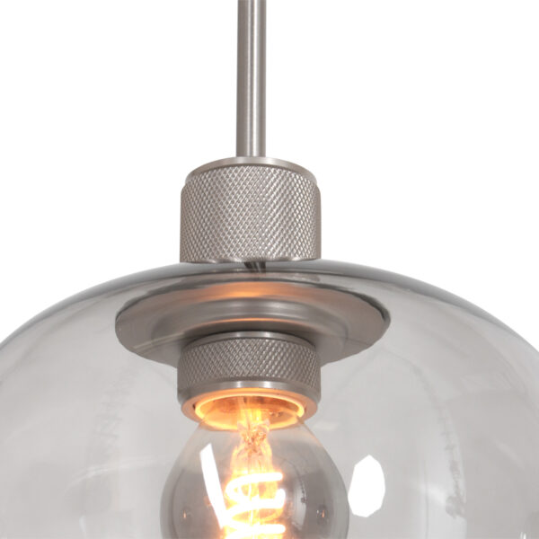 Steinhauer Lotus hanglamp - drielichts - 100 cm breed - kapjes Ø16 cm - rookglas en staal - Image 5