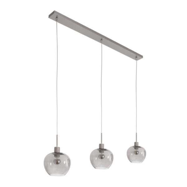 Steinhauer Lotus hanglamp - drielichts - 100 cm breed - kapjes Ø16 cm - rookglas en staal - Image 10