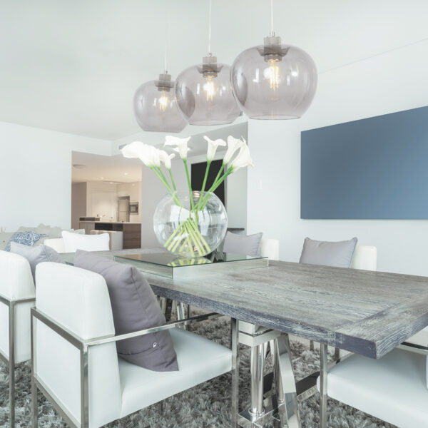 Steinhauer Lotus hanglamp - drielichts - 110 cm breed - kapjes Ø25 cm - rookglas - Image 2