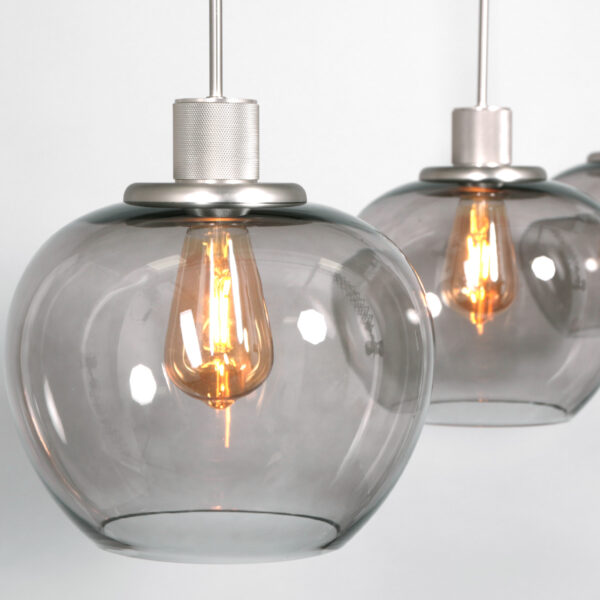 Steinhauer Lotus hanglamp - drielichts - 110 cm breed - kapjes Ø25 cm - rookglas - Image 16