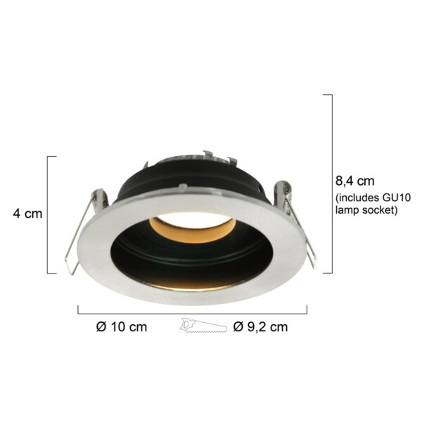 Mexlite Belton inbouwspot - rond - Ø 10 cm - GU10 - staal - Image 5