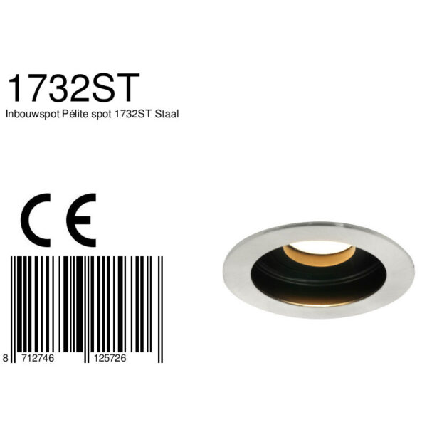 Mexlite Belton inbouwspot - rond - Ø 10 cm - GU10 - staal - Image 6