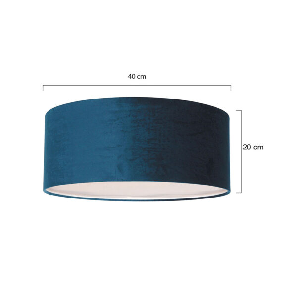 Steinhauer Prestige Chic plafondlamp - met velours blauwe kap - Ø40 cm - dimbaar - Image 5