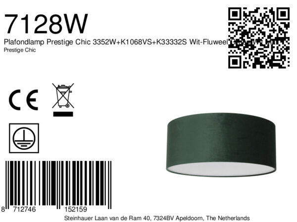 Steinhauer Prestige Chic plafondlamp - met bodemplaat - ingebouwd LED - 2700K - 3000L - 30W - Ø40 cm - groen - Image 6