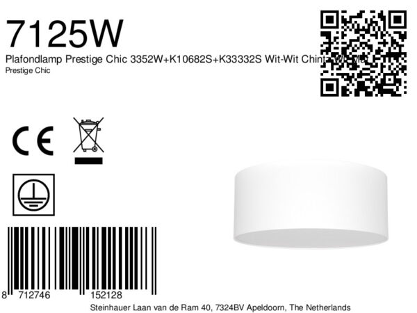 Steinhauer Prestige Chic plafondlamp - met witte gladde kap - Ø40 cm - dimbaar - Image 6