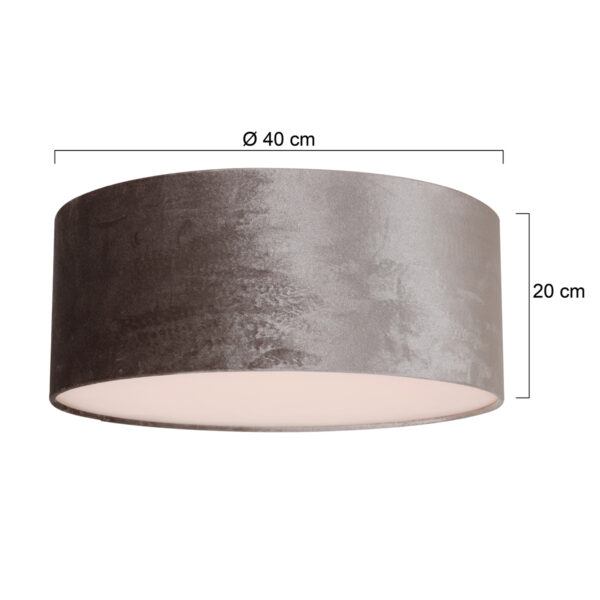 Steinhauer Prestige Chic plafondlamp - met velours grijze kap - Ø40 cm - dimbaar - Image 5