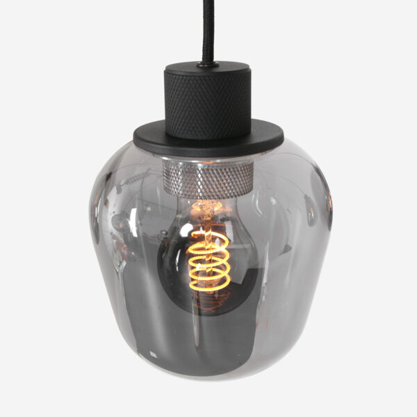 Steinhauer Reflexion hanglamp - eettafellamp - drielichts - rookglas - verstelbaar in hoogte - zwart - Image 8