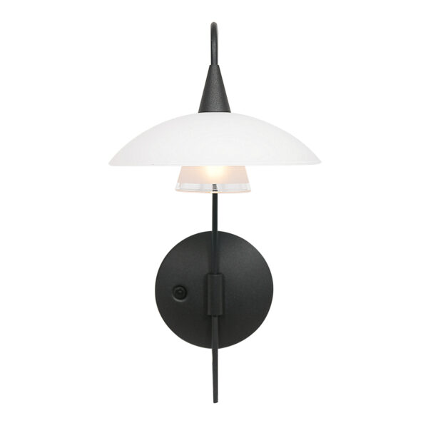 Steinhauer Tallerken wandlamp - incl. G9 lichtbron - 36 cm hoog - glazen schotel - zwart - Image 11