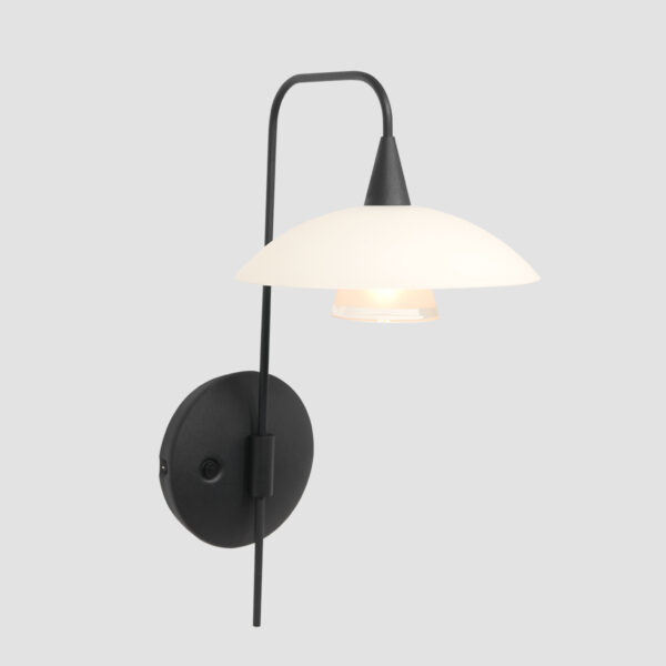 Steinhauer Tallerken wandlamp - incl. G9 lichtbron - 36 cm hoog - glazen schotel - zwart - Image 14