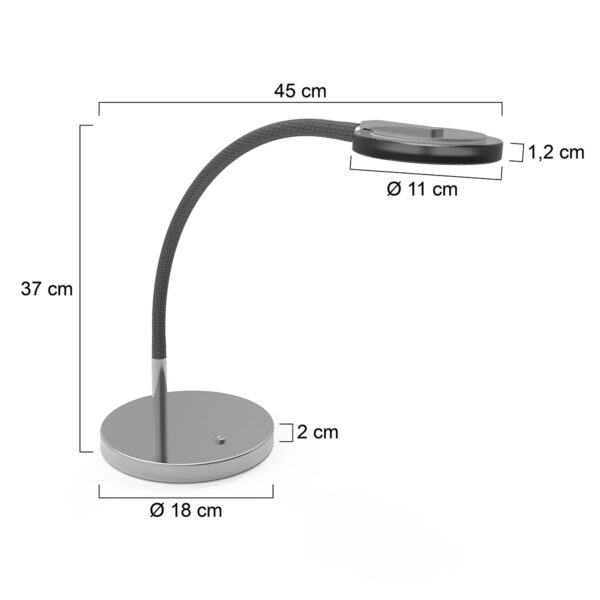 Steinhauer Turound tafellamp – In hoogte verstelbaar – Ingebouwd (LED) – staal en transparant - Image 6