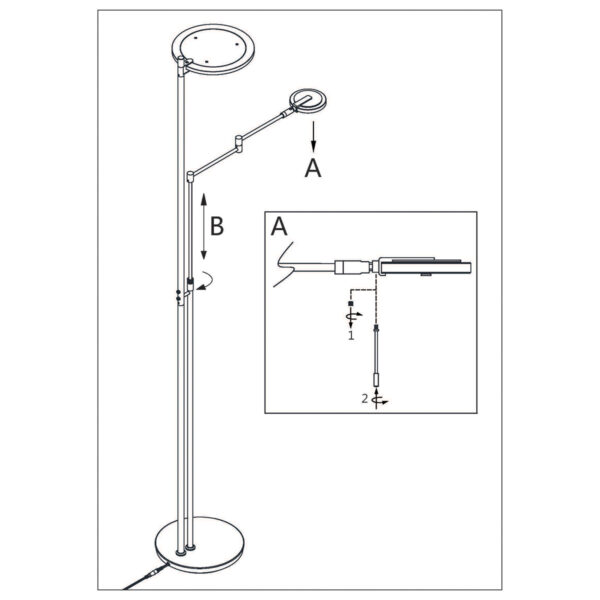 Zwarte moderne leeslamp met zwart glas Steinhauer Turound - Image 8