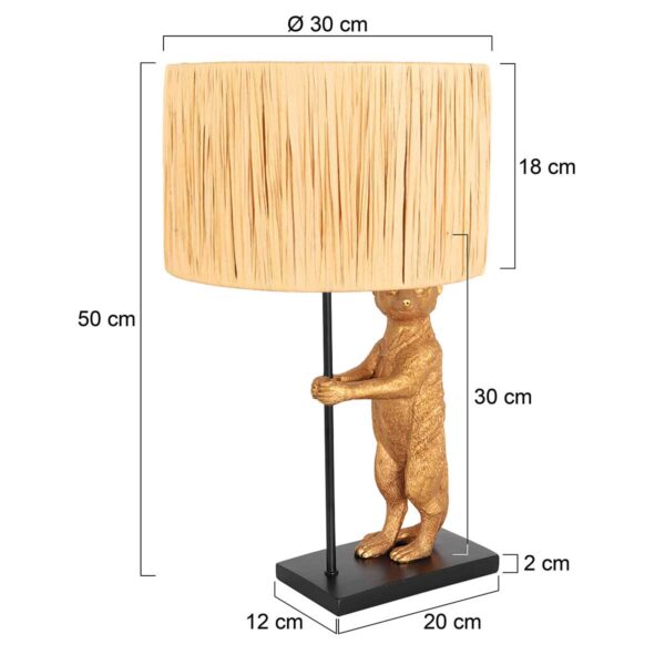 Tafellap met beer en rotan lampenkap Anne Light & Home Animaux - Image 6