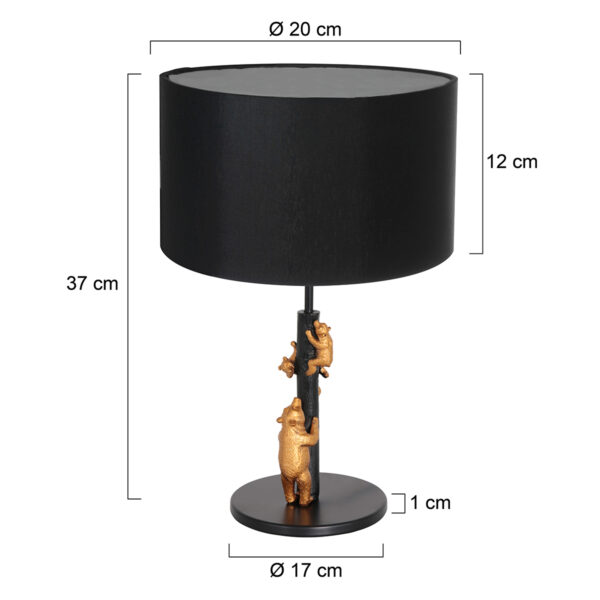 Zwart met gouden berenlamp Anne Light & Home Animaux - Image 5