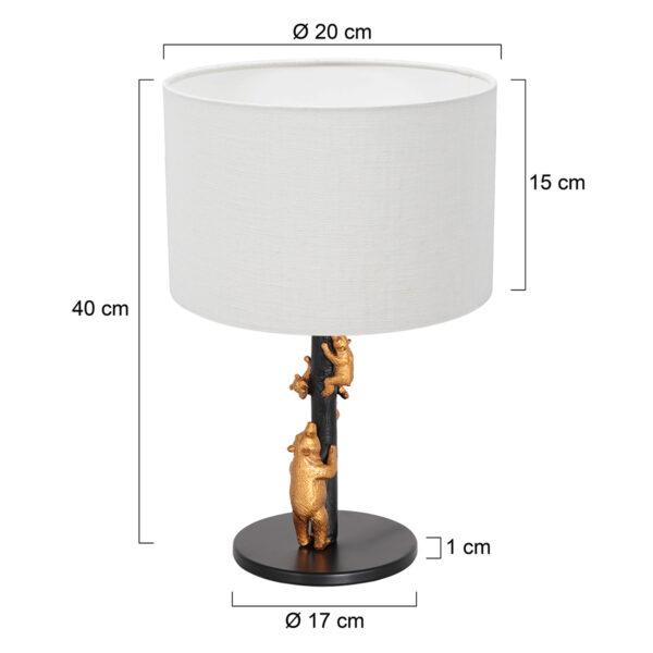 Trendy zwarte metalen tafellamp Anne Light & Home Animaux - Image 5