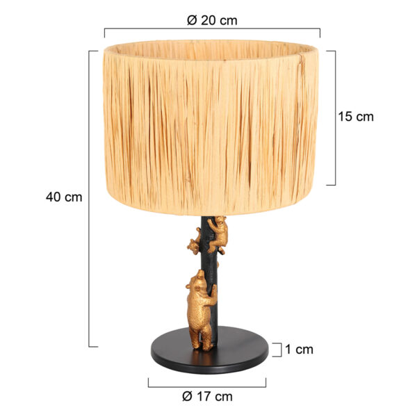 Zwarte tafellamp met dierendetails Anne Light & Home Animaux - Image 6