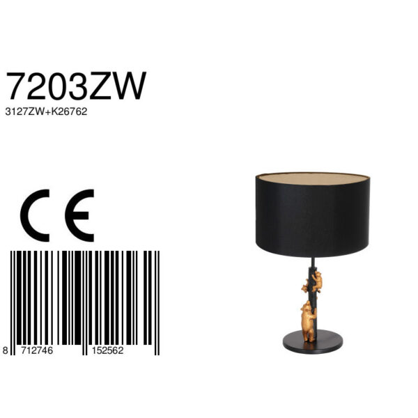Zwart met gouden berenlamp Anne Light & Home Animaux - Image 6