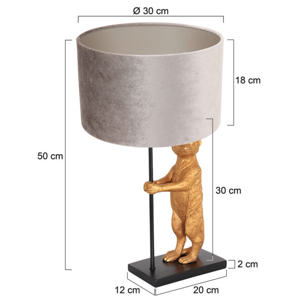 Stokstaart tafellamp met kap Anne Light & Home Animaux - Image 5