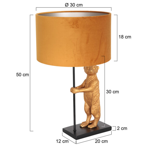 Tafellamp met gouden dier Anne Light & Home Animaux - Image 5