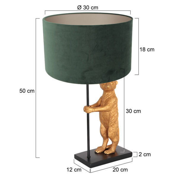 Stokstaart tafellamp met velvet kap Anne Light & Home Animaux - Image 5