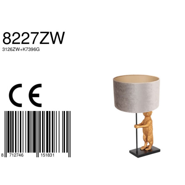 Stokstaart tafellamp met kap Anne Light & Home Animaux - Image 6