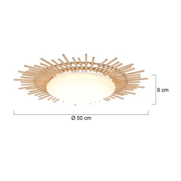 Bamboe plafondlamp zon LED Anne Light & Home Aura - Image 5
