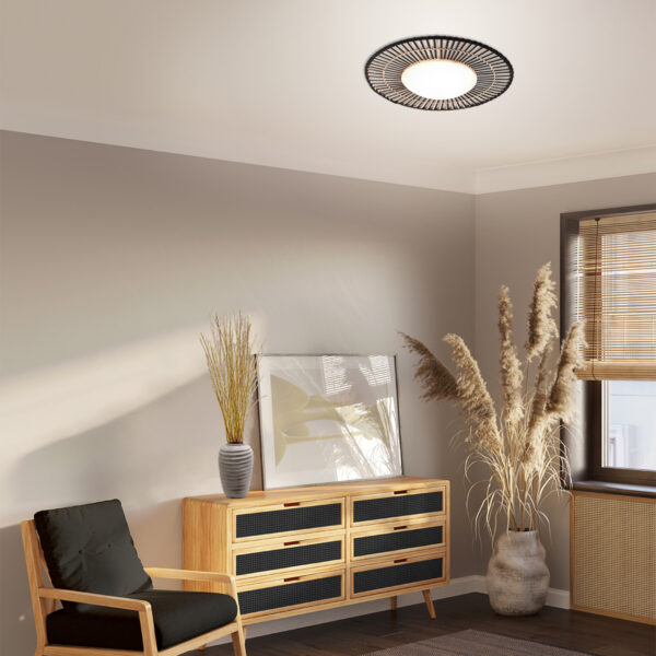 Bohemian ronde plafondlamp bamboe vlechtwerk  Anne Light & Home Aura - Image 2