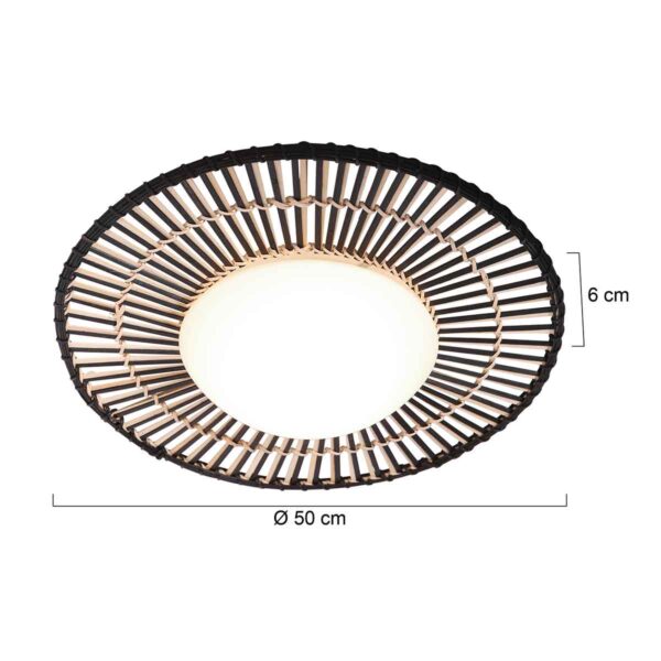 Bohemian ronde plafondlamp bamboe vlechtwerk  Anne Light & Home Aura - Image 6