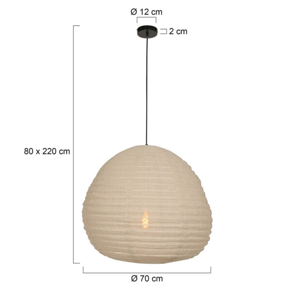 Grote stoffen hanglamp Anne Light & Home Bangalore - Image 6