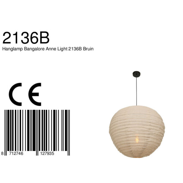 Grote stoffen hanglamp Anne Light & Home Bangalore - Image 7