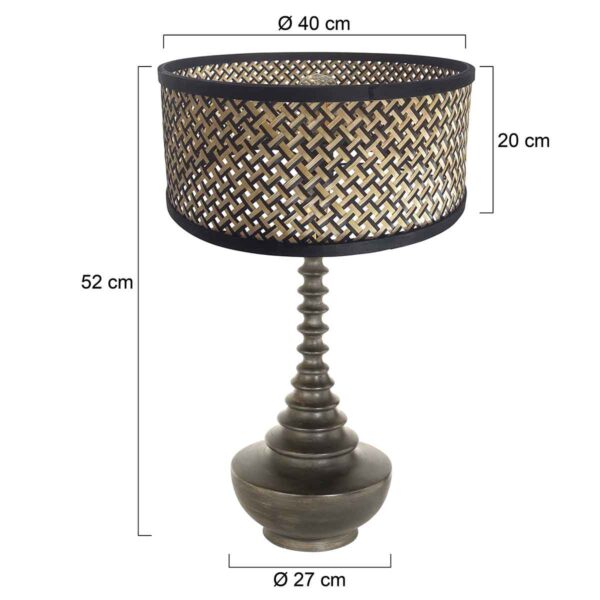 Design houten tafellamp met rieten kap Anne Light & Home Bois - Image 5
