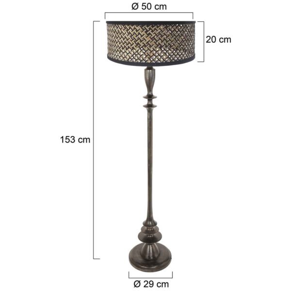 Glanzende vloerlamp met rieten kap Anne Light & Home Bois - Image 5