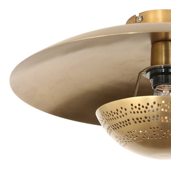 Vintage ronde gouden plafondlamp Anne Light & Home Brassi - Image 2