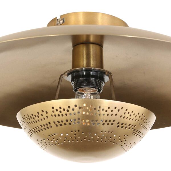 Vintage ronde gouden plafondlamp Anne Light & Home Brassi - Image 3