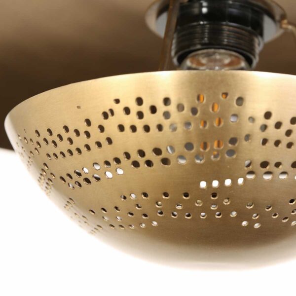 Vintage ronde gouden plafondlamp Anne Light & Home Brassi - Image 9