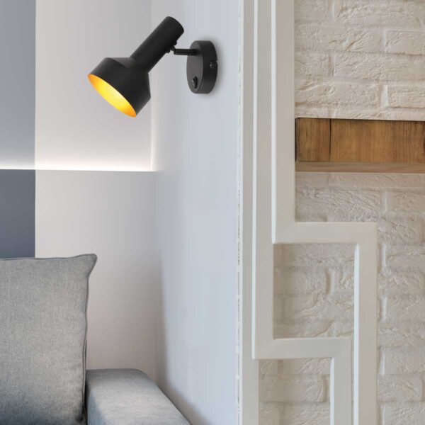 Wandspot zwart met gouden binnenzijde Anne Light & Home Bundle - Image 2