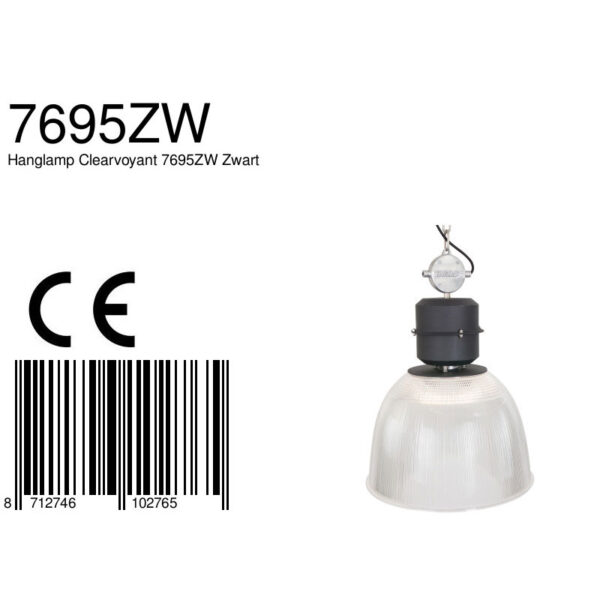 Industriële zwarte metalen hanglamp Anne Light & Home Clearvoyant - Image 7