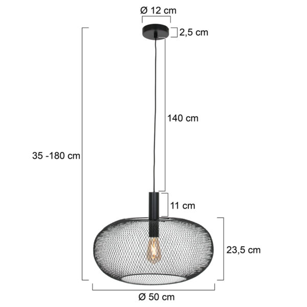 Hanglamp met gaas Anne Light & Home Cloud - Image 6