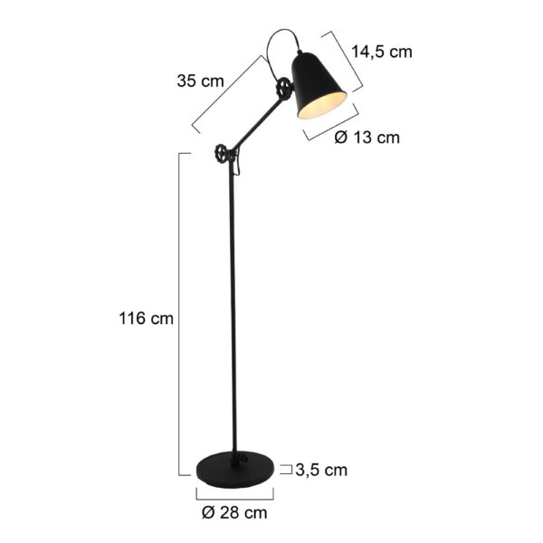 Industriële staande leeslamp Anne Light & Home Dolphin - Image 6