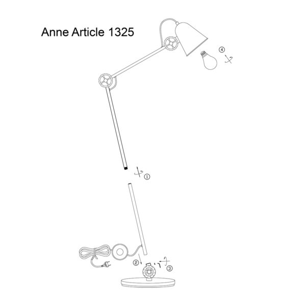 Industriële staande leeslamp Anne Light & Home Dolphin - Image 8