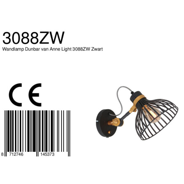 Draad wandlamp met schakelaar Anne Light & Home Dunbar - Image 6
