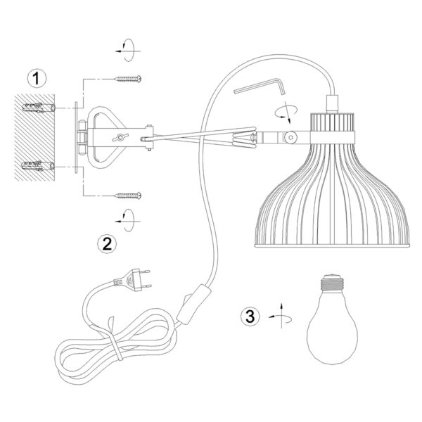 Wand klemspot draadlamp Anne Light & Home Dunbar - Image 7